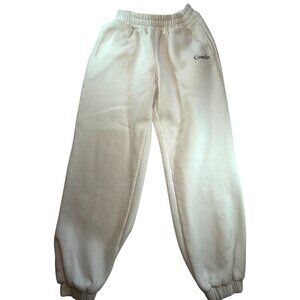 Comfrt White Sweatpants -Heavyweight Streetcore Minimalist Cozy- Womens Size M